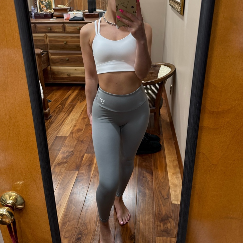 Gym Shark Light Gray High-Waist Leggings